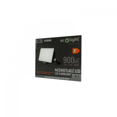 Naświetlacz czarny LED NL-2 10W 4000K 900lm IP65 EC20309