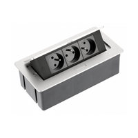 Gniazdo meblowe wpuszczane 3-gniazda z uziemieniem aluminium GTV AE-PBSC3GU-53