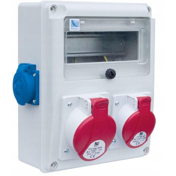 Rozdzielnia budowlana 8-mod 2x32A/5 2x250V IP44 R-BOX Pawbol B.1809