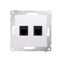 Gniazdo telefoniczne podwójne RJ12 białe Simon 54 DT2.01/11 Kontakt-Simon