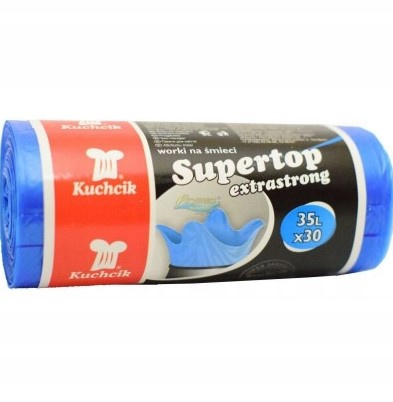 Worki na śmieci niebieskie Supertop 35L 30 szt Kuchcik