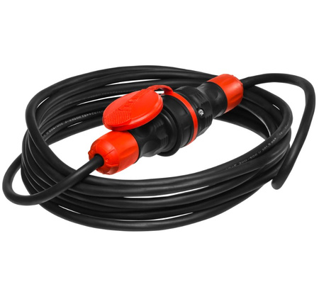 Przedłużacz pojedynczy z uziemieniem gumowy 3x1,5mm 20mb IP54 Plastrol W-99207
