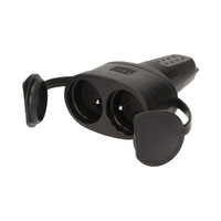 Gniazdo podwójne gumowe z uziemieniem hermetyczne IP44 Orno OR-AE-13117