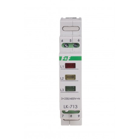 Lampka modułowa 3-fazowa żółta/czerwona/zielona 230V F&F LK-713K