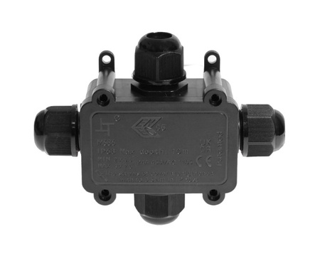 Puszka natynkowa hermetyczna czarna 3x1,5mm 16A IP68 Plastrol W-00405