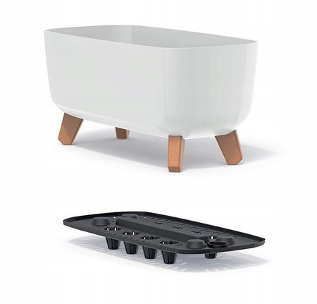 Doniczka na nóżkach biała Gracia Case DGCL600-S449
