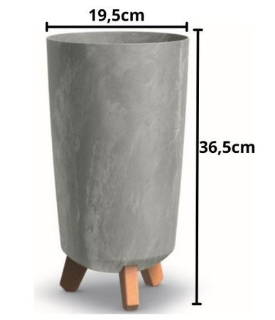 Doniczka na nóżkach beton GRACIA TUBUS SLIM BETON EFFECT DGTL200E-422U
