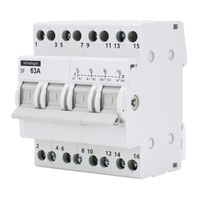 Przełącznik instalacyjny sieć-agregat I-0-II 63A 4-moduły Schelinger A11-SF-4P-063