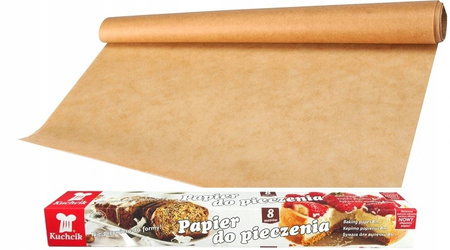 Papier do pieczenia silikonowany brązowy rolka 8 mb Kuchcik