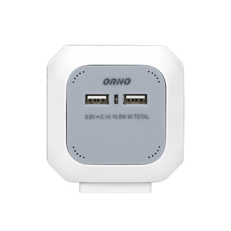 Przedłużacz 4-gniazda schuko ładowarka 2 x USB 1,4m Orno OR-AE-13144(GS)/L