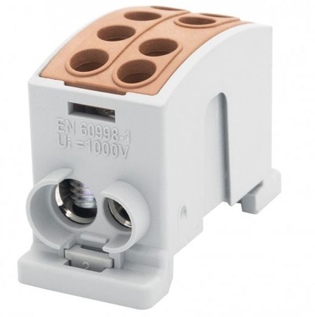 Złączka szynowa brązowa HLK 125A-2 (1x35,1x25 / 1x35,1x25) F-elektro F2.0371