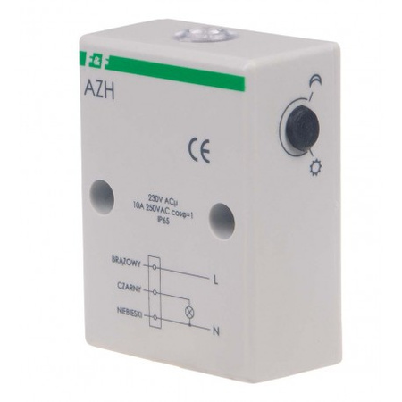 Automat zmierzchowy 10A 230V 2-1000lx obudowa IP65 F&F AZH