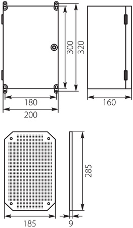Obudowa z tworzywa 200x300x160 mm IP65 UNIbox Uni-Mini/T 43.02 Elektro-Plast