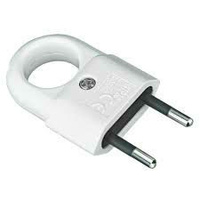 Wtyczka płaska z uchwytem bez uziemienia biała Elgotech WTP2C