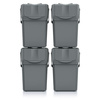 Zestaw koszy na śmieci szary 4x25l Sortibox Keden ISWB25S4-405U