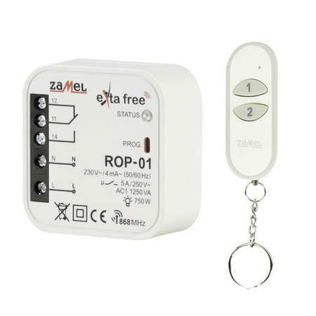 Zestaw sterowania bezprzewodowego uniwersalny (ROP01+P257/2) RZB-05 Zamel EXF10000077