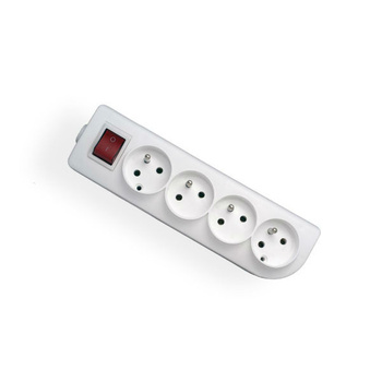 Rozgałęźnik do przedłużacza z wyłącznikiem 4-gniazda z/ uziemieniem biały Elgotech GN-40W
