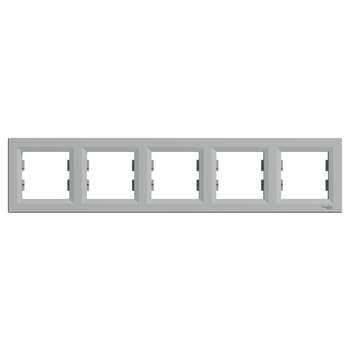 Ramka 5-krotna pozioma aluminium Asfora EPH5800561 Schneider