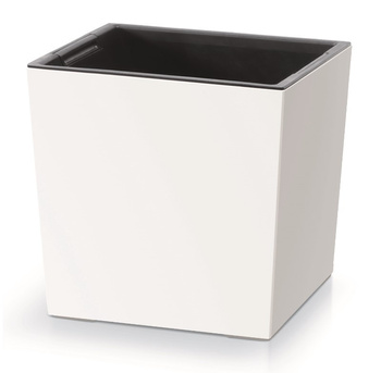 Doniczka z wkładem biała URBI SQUARE LOW DURS240L-S449