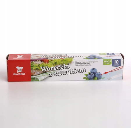 Woreczki śniadaniowe z suwakiem mocne 3 L 34 x 24 cm 10 sztuk Kuchcik