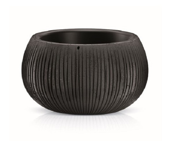 Doniczka okrągła czarna beton BOWL DKB370-B411