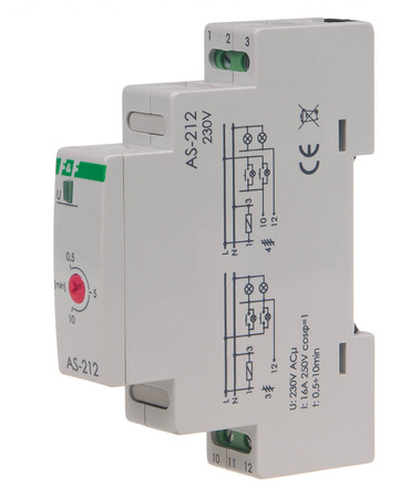 Automat schodowy 16A 0,5-10min 230V AC F&F AS-212
