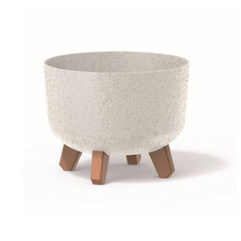 Doniczka na nóżkach biała Gracia Eco Wood DGRL240W-S449W