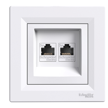 Gniazdo  komputerowe podwójne RJ45 białe Asfora EPH4400121 Schneider