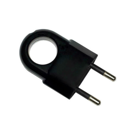 Wtyczka płaska z uchwytem bez uziemienia czarna Elgotech WTP2C-2