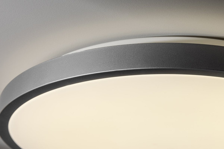 Plafon okrągła serbrna ATOL LED 32W 2560lm 4000K 400mm 240V IP54 GTV LD-ATOL32W-NW-02