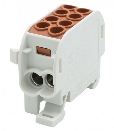Złączka szynowa brązowa HLS 100A-2 (1x25,1x16 / 1x25,1x16) F-elektro F2.0519