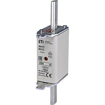 Wkładka bezpiecznikowa NH1C 25A gG ETI 004184207 
