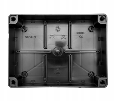 Puszka natynkowa hermetyczna czarna IP65 190 x 140 x 70mm Pawbol S-BOX 416C
