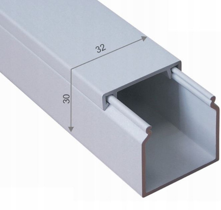 Korytko kablowe białe 30 x 32mm MKE AKS 111305 2mb=1szt
