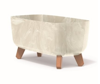 Doniczka na nóżkach kremowa Gracia Case Beton Effect DGCL400E-CY700