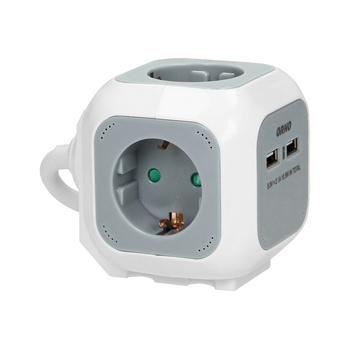 Przedłużacz 4-gniazda schuko ładowarka 2 x USB 1,4m Orno OR-AE-13144(GS)/L