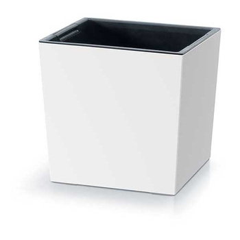 Doniczka z wkładem biała URBI SQUARE LOW DURS300L-S449
