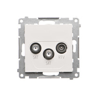 Gniazdo antenowe podwójne SAT-SAT-RTV biały mat Simon 55 TASK2.01/111 Kontakt-Simon