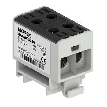 Złączka szynowa podwójna czarny 2x2,5-35mm Morek MAA2035S10