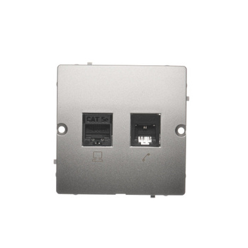 Gniazdo koputre + telefon satynowe Basic BMF5T.02/29 Kontakt-Simon