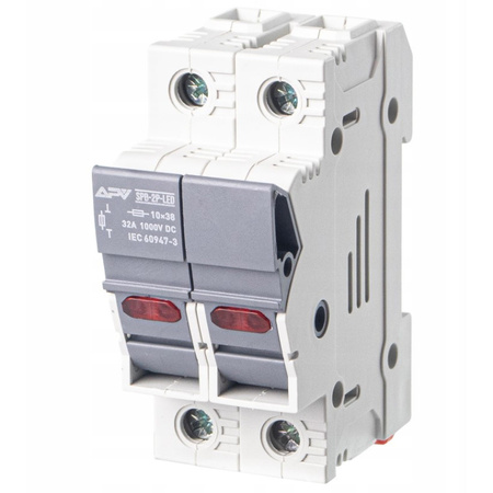 Rozłącznik bezpiecznikowy 32A 10 x 38mm 2P 1000V DC  APV-SPB-2P