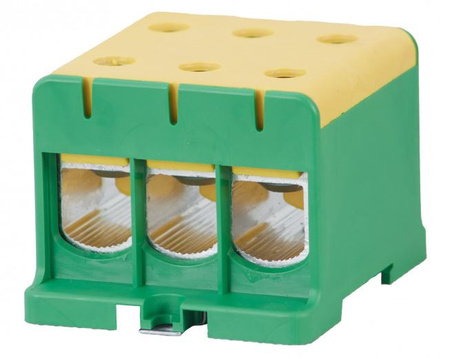 Złączka szynowqa 3-torowa 3 x 3 x 150mm2 Al/Cu żółto zielona F-elektro F2.0324