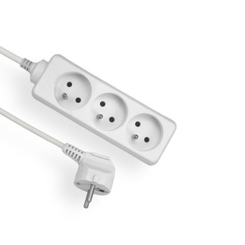 Przedłużacz z uziemieniem biały 3-gniazda 1,5m OMY 3x1 Elgotech EPS-301,5