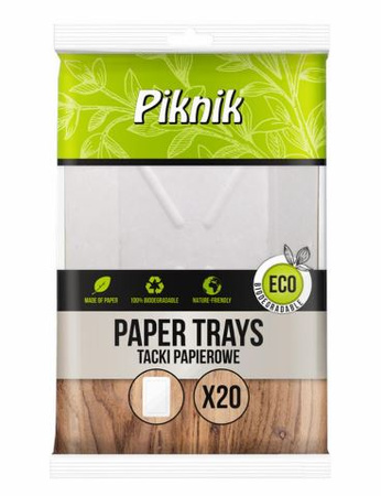 Talerzyki papierowe prostokątne 20szt Kuchcik 4037