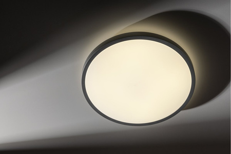 Plafon okrągły srebrny ATOL LED 32W 2560lm 3000K 400mm 240V IP54 GTV LD-ATOL32W-WW-02