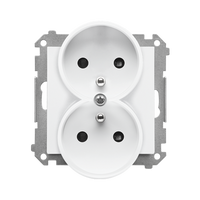 Gniazdo podwójne z uziemieniem biały mat Simon 55 TGZ2MCZ.01/111 Kontakt-Simon
