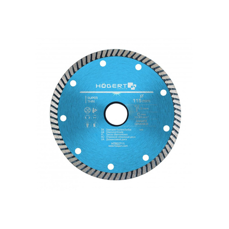 Tarcza diamentowa 115mm turbo super cienka Hogert HT6D711