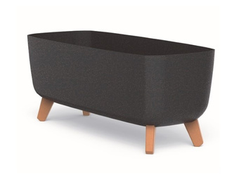 Doniczka na nóżkach antracytowa  Gracia Case Eco Wood DGCL600W-S433W