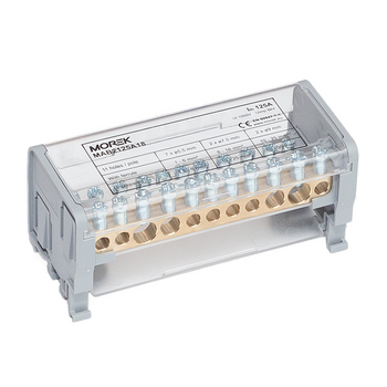 Blok rozdzielczy 2-polowy 125A 1000V 2x35mm + 2x25mm / 7x6 mm Morek MAB2125A18