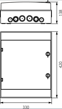 Rozdzielnia natynkowa hermetyczna modułowa 2 x 12-mod IP65 RH 36.24